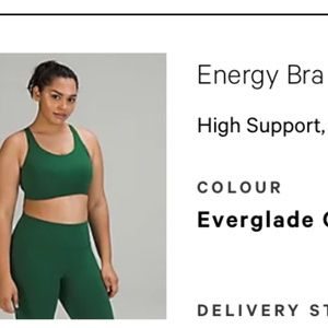 Lululemon Energy Bra  High Support 36DDD Like New